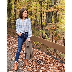 LOFT plaid blouse